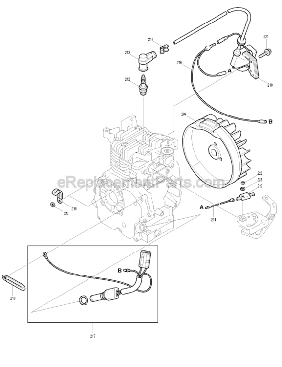 Page K Diagram and Parts List for G1300R  Makita Generator