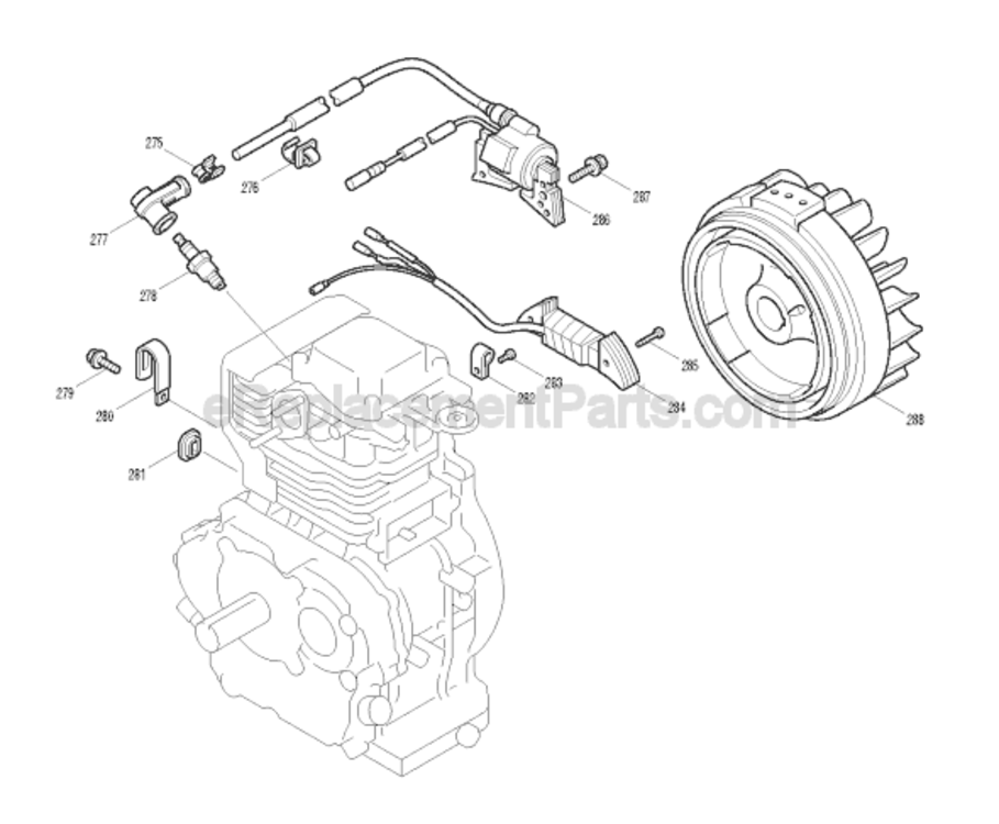 Page L Diagram and Parts List for G4100R  Makita Generator