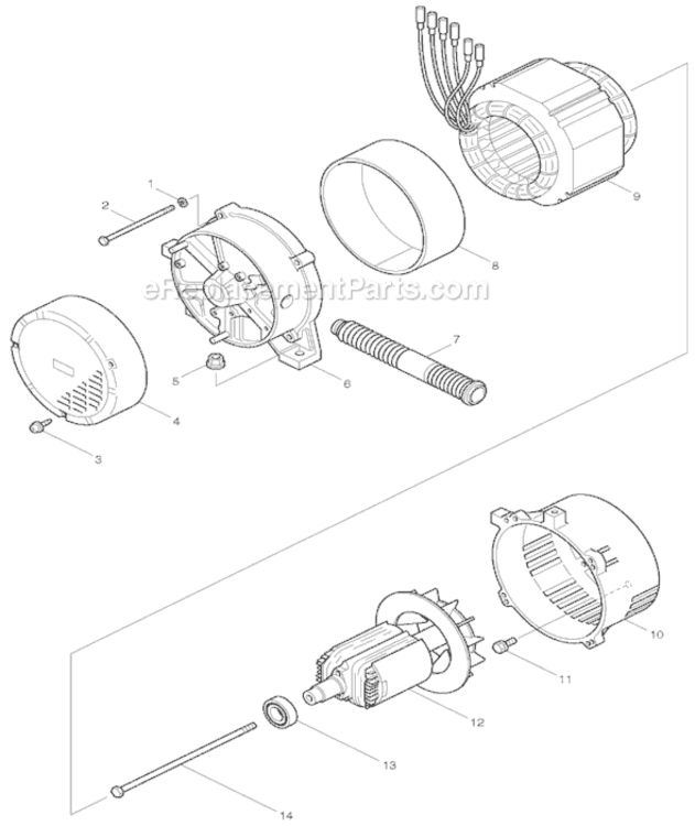 Page A Diagram and Parts List for G4101R  Makita Generator
