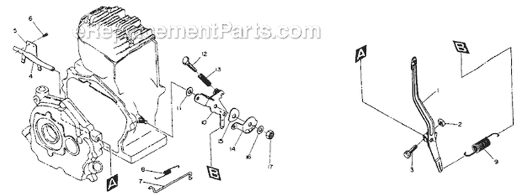 Governor Diagram and Parts List for G5500R  Makita Generator