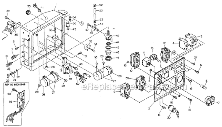 Control Box (From #5001597-5006421) Diagram and Parts List for G5501R  Makita Generator