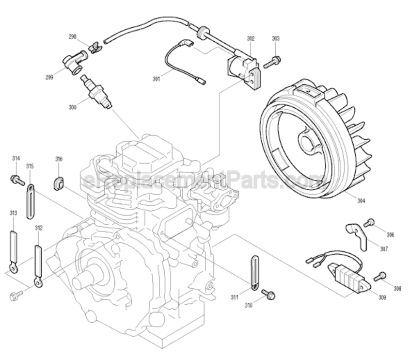 Page L Diagram and Parts List for G6100R  Makita Generator