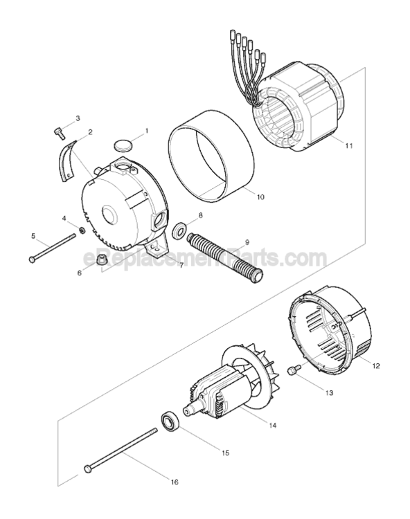 Page A Diagram and Parts List for G6101R  Makita Generator