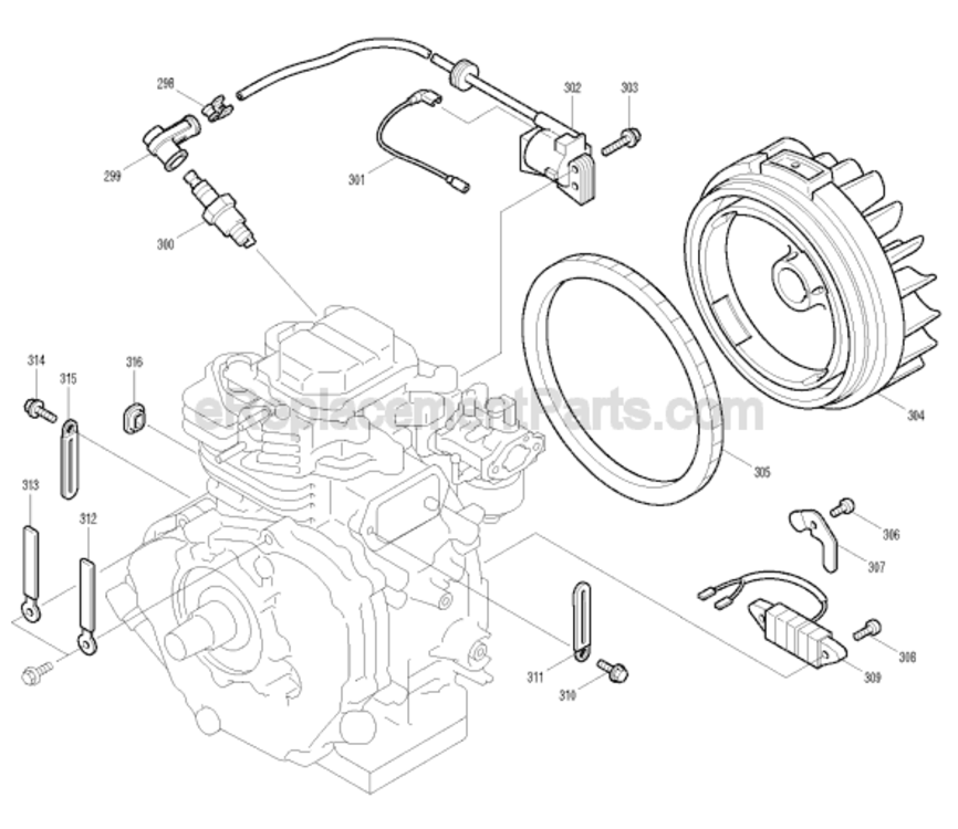 Page L Diagram and Parts List for G6101R  Makita Generator