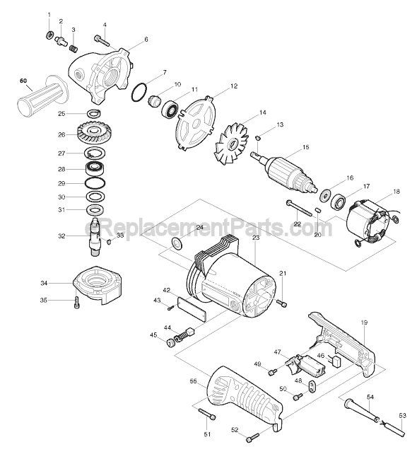 Page A Diagram and Parts List for GA7911  Makita Sander Polisher