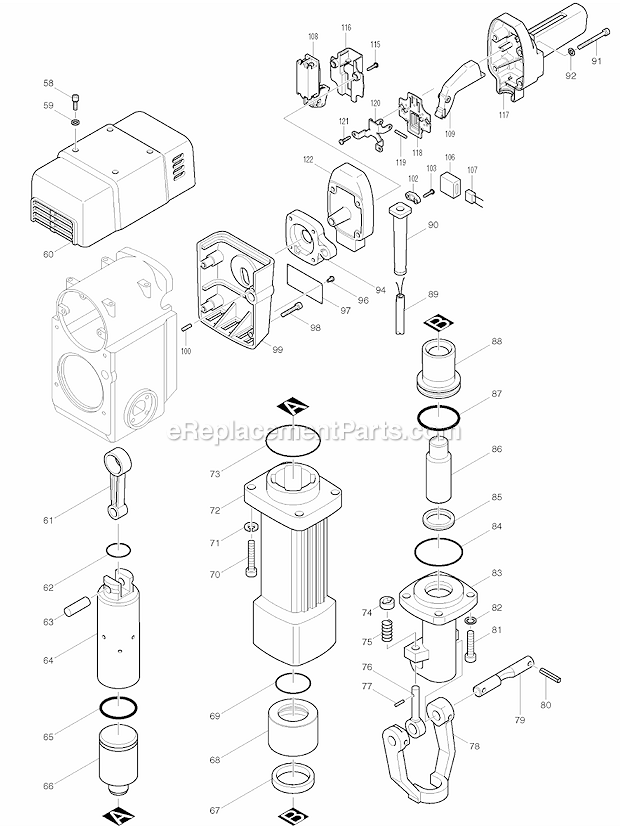 Original Makita Handle 418333-3 For HM1800 Demolition Hammer – Genuine OEM Part