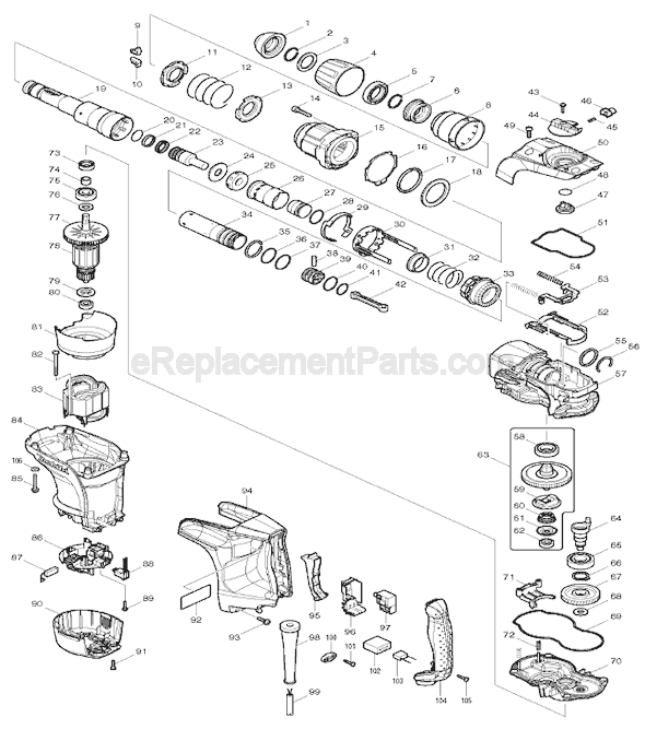 Page A Diagram and Parts List for HR4002  Makita Hammer Drill