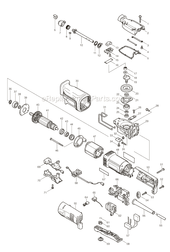 Page A Diagram and Parts List for JR1000FTK  Makita Reciprocating Saw