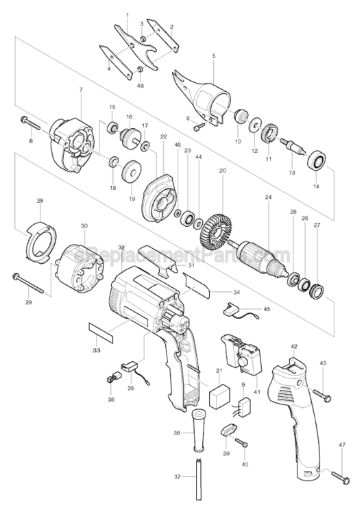 Page A Diagram and Parts List for JS1300  Makita Nibbler & Shears