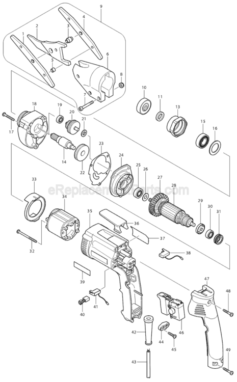 Page A Diagram and Parts List for JS8000  Makita Nibbler & Shears