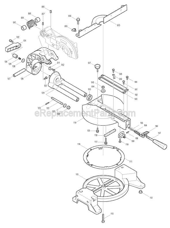 Page B Diagram and Parts List for LS0711Z  Makita Miter Saw