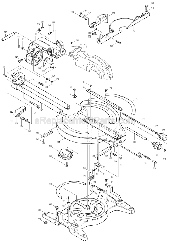 Page B Diagram and Parts List for LS1013FL  Makita Miter Saw