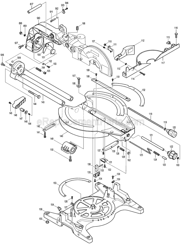 Page B Diagram and Parts List for LS1013F  Makita Miter Saw