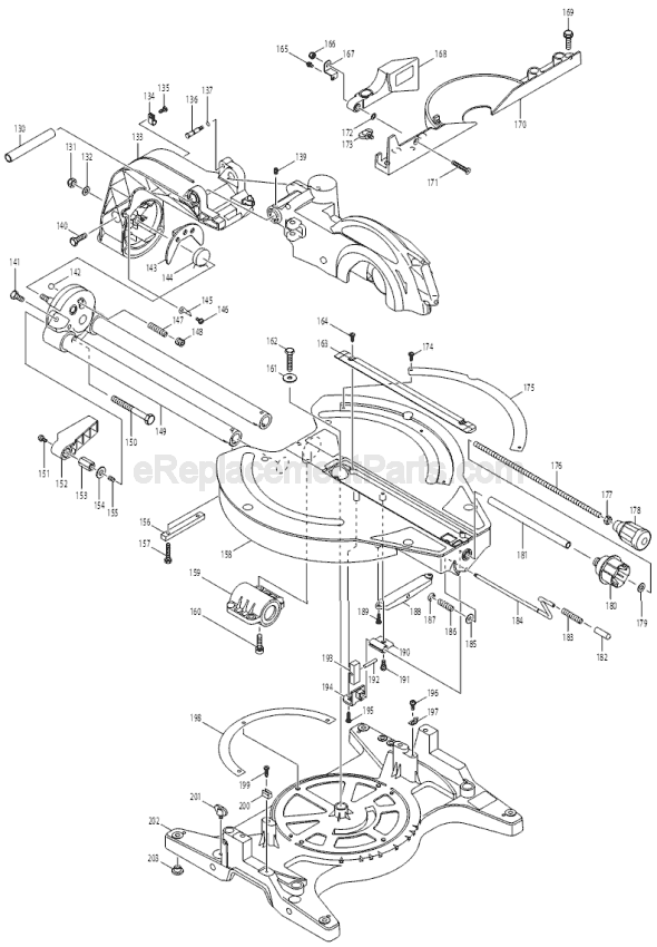Page B Diagram and Parts List for LS1013L  Makita Miter Saw
