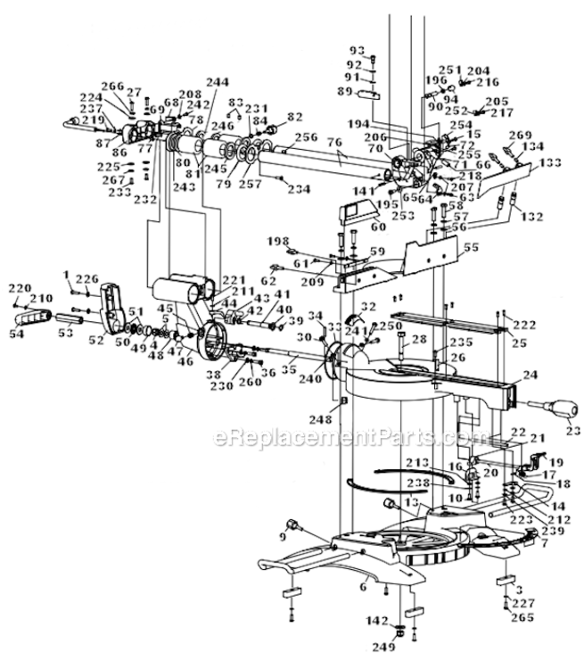 Page E Diagram and Parts List for LS1018  Makita Miter Saw
