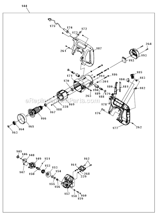 Page F Diagram and Parts List for LS1018  Makita Miter Saw