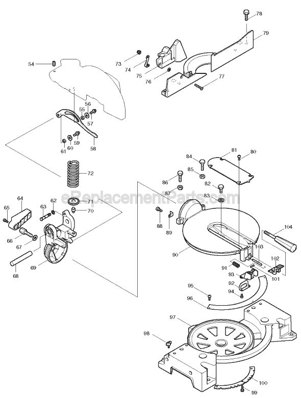 Page B Diagram and Parts List for LS1045  Makita Miter Saw