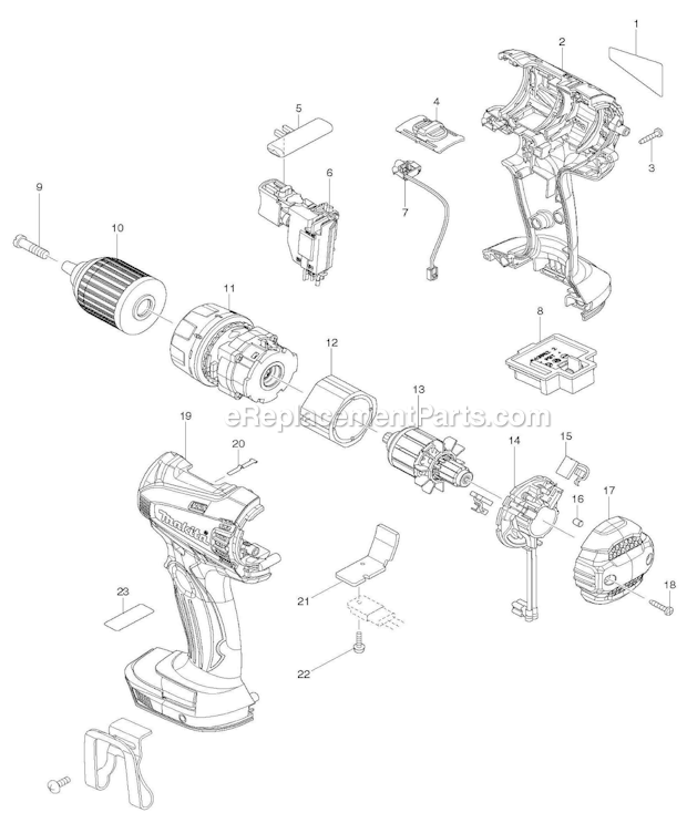 Page A Diagram and Parts List for LXFD01Z  Makita Hammer Drill