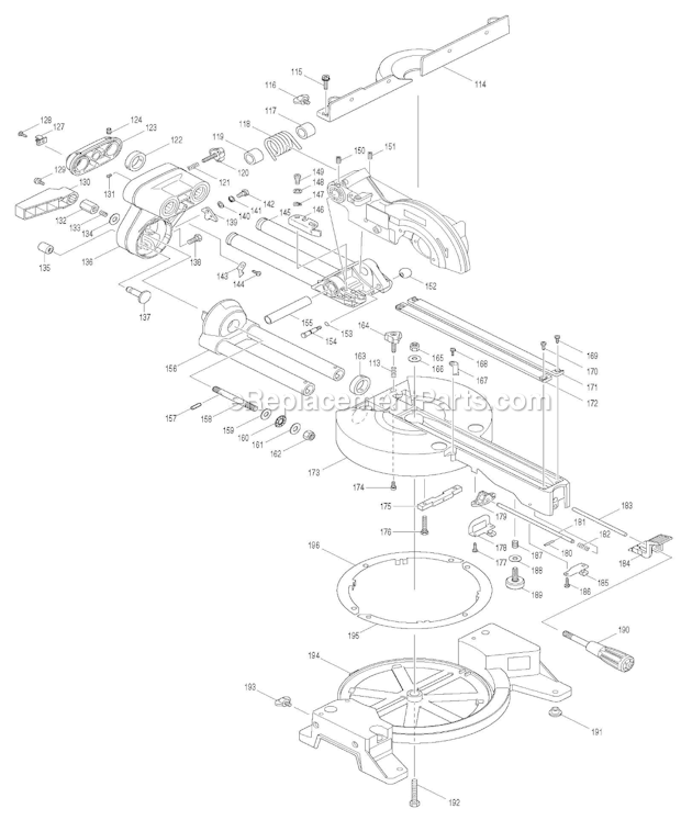 Page B Diagram and Parts List for LXSL01Z  Makita Miter Saw