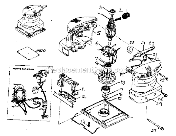 Page A Diagram and Parts List for M901  Makita Sander Polisher