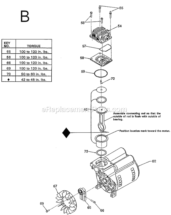 Page B Diagram and Parts List for MAC1200  Makita Compressor
