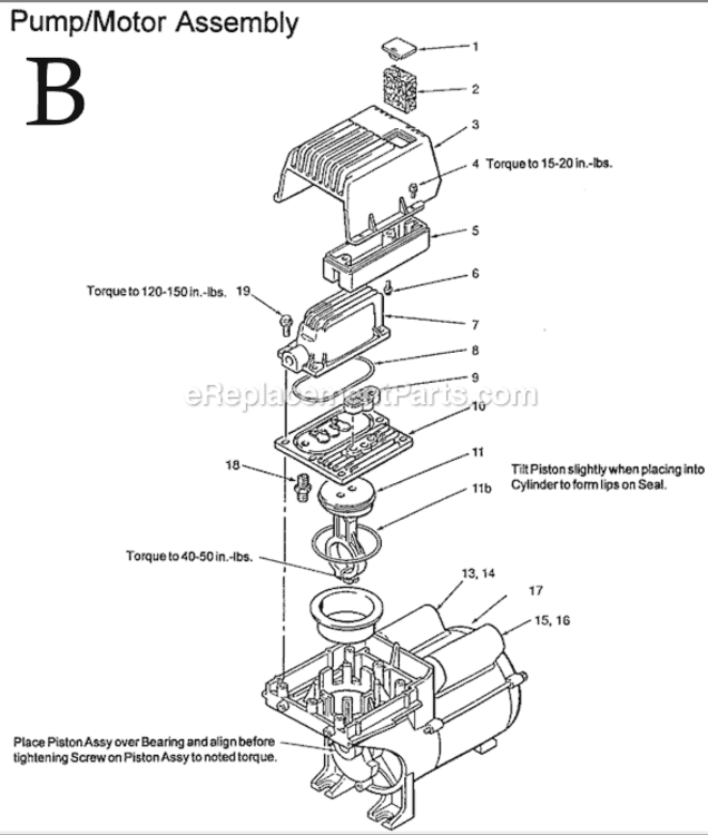 Page B Diagram and Parts List for MAC2000  Makita Compressor