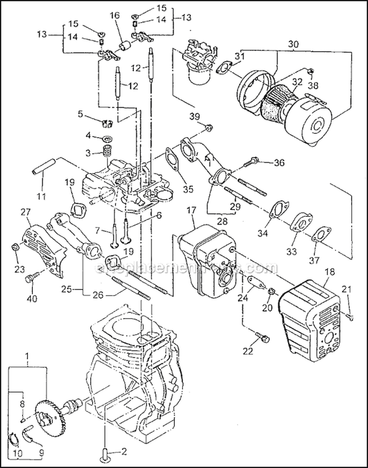 Page E Diagram and Parts List for MAC6000  Makita Compressor