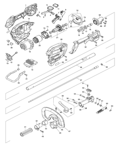 Fig-0 Diagram and Parts List for GUX01JM1X1  Makita Trimmer
