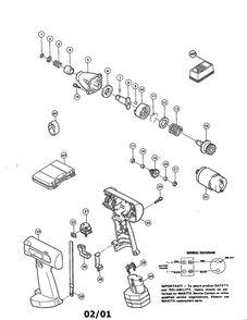 Cordless Impact Driver Diagram and Parts List for 6913DWG  Makita Drill