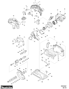 Diagram Diagram and Parts List for XSC04Z  Makita Circular Saw