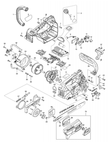 Fig-0 Diagram and Parts List for XCU08PT  Makita Chainsaw