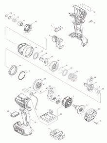 Page 1 Diagram and Parts List for XDT14T  Makita Drill