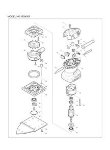 Page 1 Diagram and Parts List for BO4565  Makita Sander