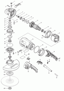 Page 1 Diagram and Parts List for GA9031Y  Makita Grinder