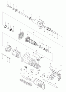Page 1 Diagram and Parts List for GD0801C  Makita Grinder