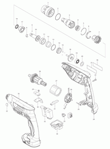 Page 1 Diagram and Parts List for XSF01Z  Makita Screwdriver
