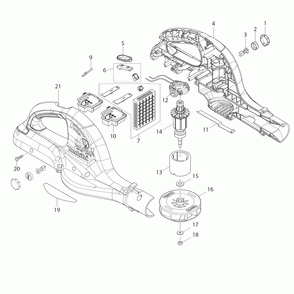 Page 1 Diagram and Parts List for XBU01Z  Makita Leaf Blower / Vacuum