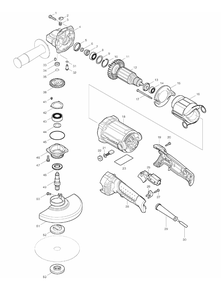 Page 1 Diagram and Parts List for GA6010ZX2  Makita Grinder