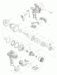 Part Location Diagram of 326613-2 Makita Hammer, Xwt08