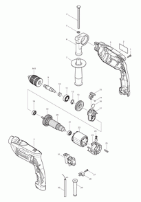 Page 1 Diagram and Parts List for HP1641FK  Makita Drill