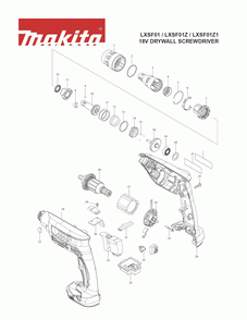 Page 1 Diagram and Parts List for LXSF01Z1 Type 1 Makita Screwdriver