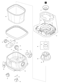 Fig-1 Diagram and Parts List for XCV20Z  Makita Canister Vacuum