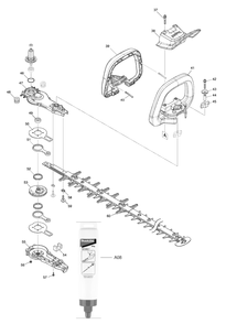 Fig-1 Diagram and Parts List for GHU02M1  Makita Hedge Trimmer