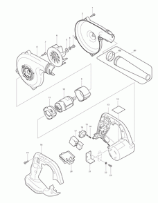 Page 1 Diagram and Parts List for DUB182Z  Makita Leaf Blower / Vacuum
