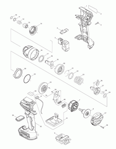 Page 1 Diagram and Parts List for XDT14M  Makita Drill