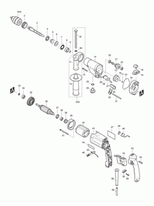 Page 1 Diagram and Parts List for HP2050 Type 2 Makita Drill