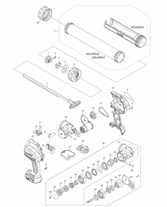 Page 1 Diagram and Parts List for XGC01T1C  Makita Caulking Gun