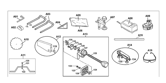 Page 1 Diagram and Parts List for LS800DWB  Makita Saw