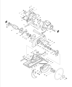 Page 1 Diagram and Parts List for 5900BR  Makita Saw