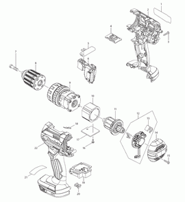 Part Location Diagram of 123443-0 Makita Gear Assembly